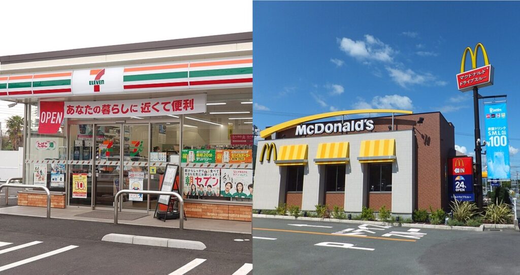 藤田田氏の売上予測とセブン-イレブンのドミナント戦略に学び、一等地の高家賃を回避した上に、ターゲット動線と自店コンセプトを完全合致させる科学的な出店判断の絶対原則を示す店舗比較画像。